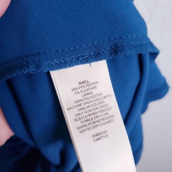 Eliza J Ruched Waist Sheath Long Sleeve Dress in Teal - Picture 7 of 8